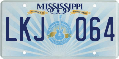 MS license plate LKJ064