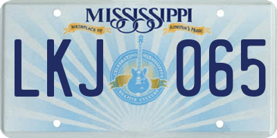 MS license plate LKJ065