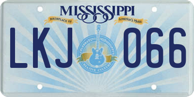 MS license plate LKJ066