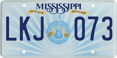 MS license plate LKJ073