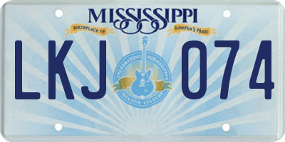 MS license plate LKJ074