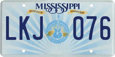 MS license plate LKJ076