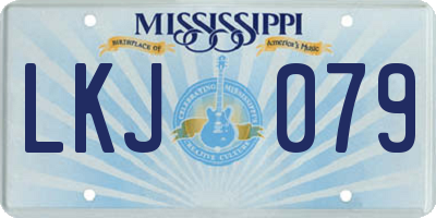 MS license plate LKJ079