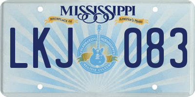 MS license plate LKJ083