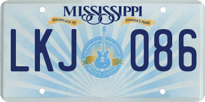 MS license plate LKJ086