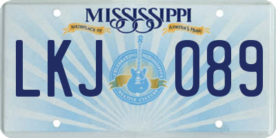 MS license plate LKJ089