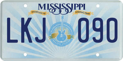 MS license plate LKJ090