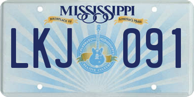 MS license plate LKJ091