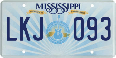 MS license plate LKJ093