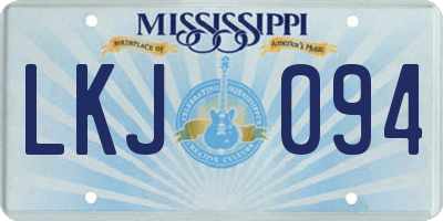 MS license plate LKJ094