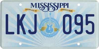 MS license plate LKJ095