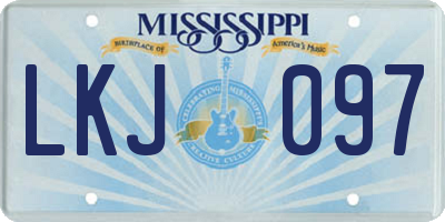 MS license plate LKJ097