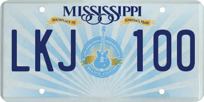 MS license plate LKJ100