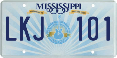 MS license plate LKJ101