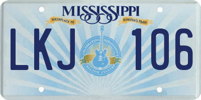 MS license plate LKJ106