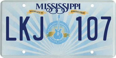 MS license plate LKJ107