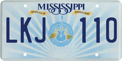 MS license plate LKJ110