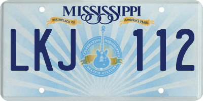 MS license plate LKJ112