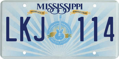 MS license plate LKJ114
