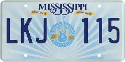 MS license plate LKJ115