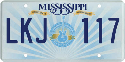 MS license plate LKJ117