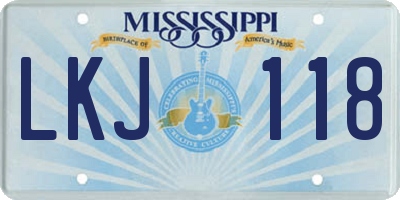 MS license plate LKJ118