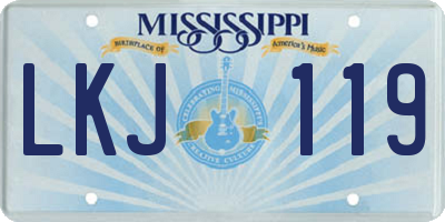 MS license plate LKJ119