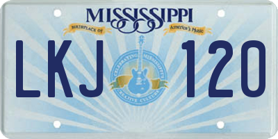 MS license plate LKJ120