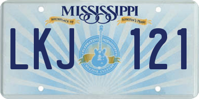 MS license plate LKJ121