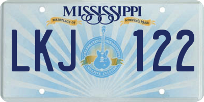 MS license plate LKJ122