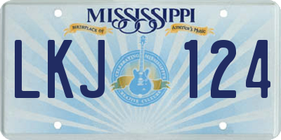MS license plate LKJ124