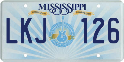 MS license plate LKJ126