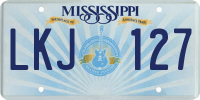 MS license plate LKJ127