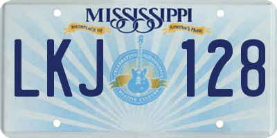 MS license plate LKJ128