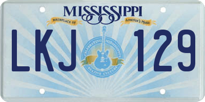MS license plate LKJ129