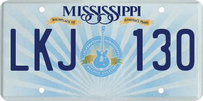 MS license plate LKJ130