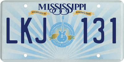 MS license plate LKJ131