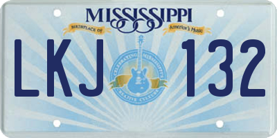 MS license plate LKJ132