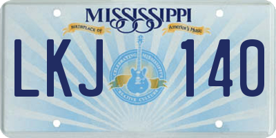 MS license plate LKJ140