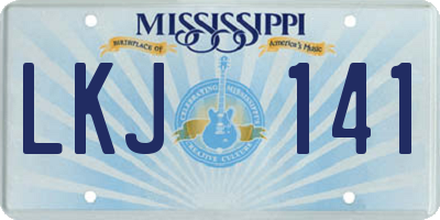 MS license plate LKJ141