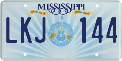 MS license plate LKJ144
