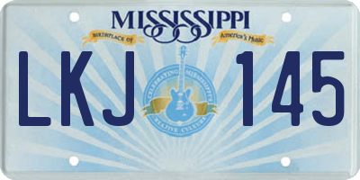 MS license plate LKJ145