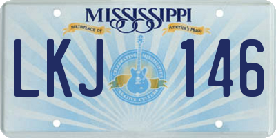 MS license plate LKJ146