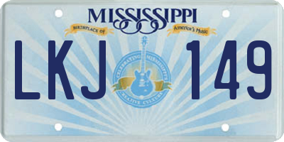 MS license plate LKJ149