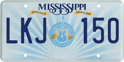 MS license plate LKJ150