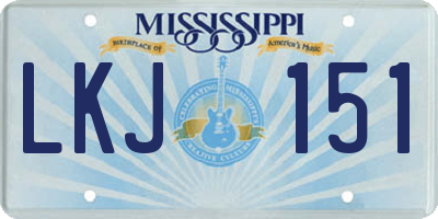MS license plate LKJ151