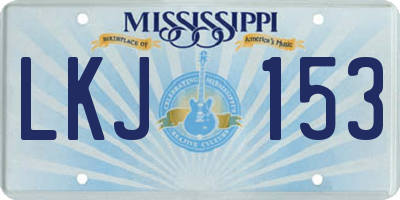 MS license plate LKJ153