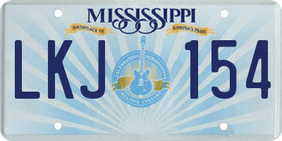 MS license plate LKJ154