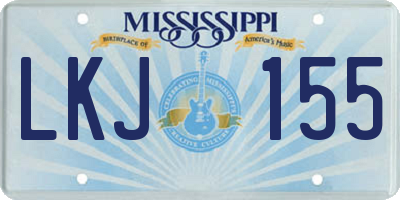 MS license plate LKJ155