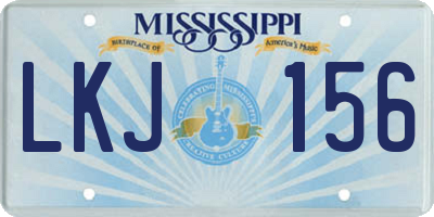 MS license plate LKJ156
